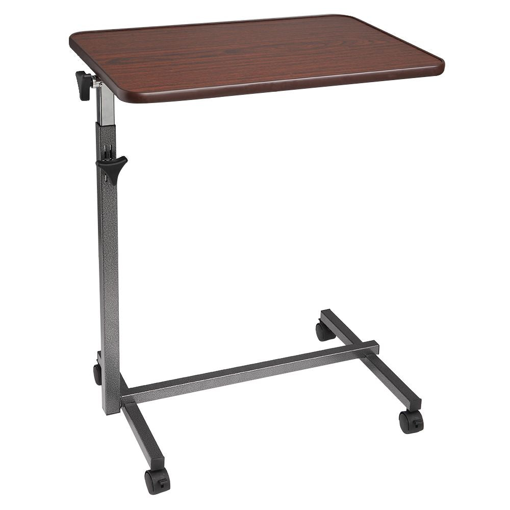Adjustable Mobile Overbed Table with Tilting Top