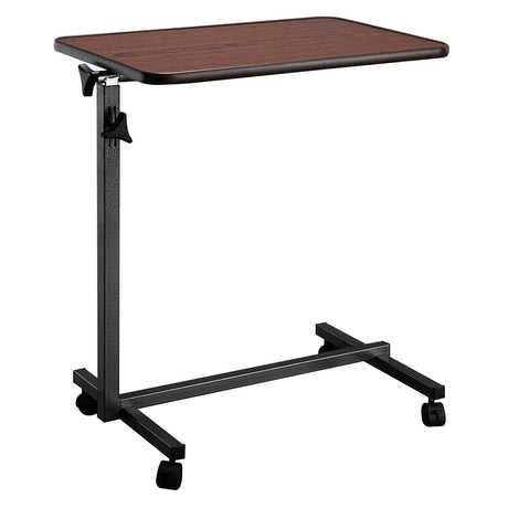 Adjustable Mobile Overbed Table with Tilting Top