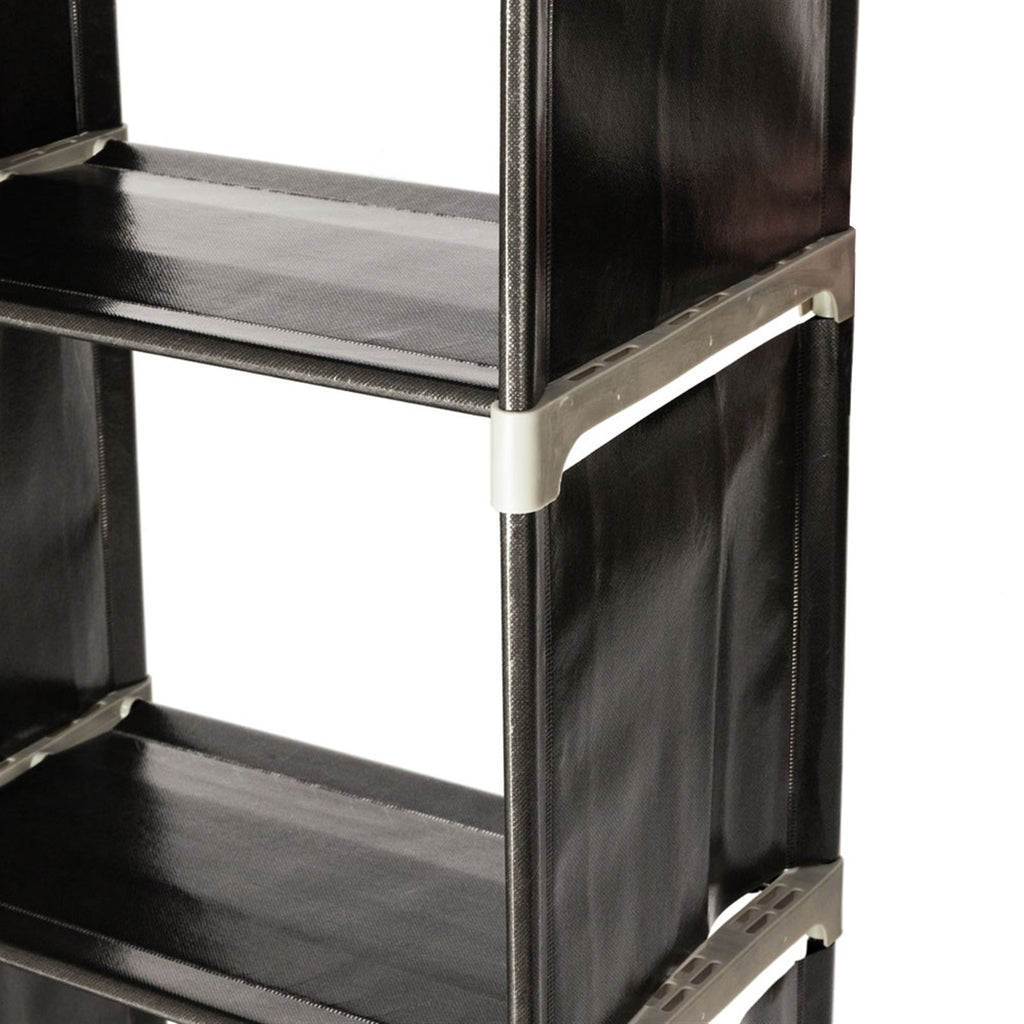 Compact Three-Tier Storage Shelf with Six Compartments