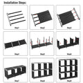 Multifunctional 3-Tier 9-Compartment Storage Shelf for Home Organization