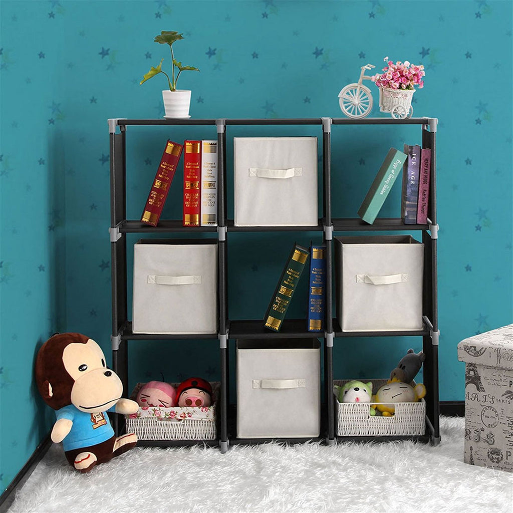 Multifunctional 3-Tier 9-Compartment Storage Shelf for Home Organization