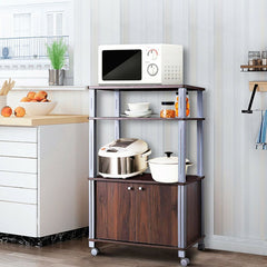 Multifunctional Rolling Kitchen Baker's Rack with 2-Tier Shelf and Cabinet