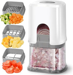 Vegetable Chopper with Interchangeable Blades and Container