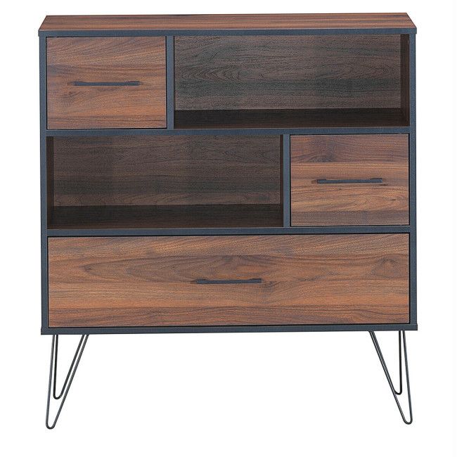 Walnut Sideboard with Layered Open and Concealed Storage
