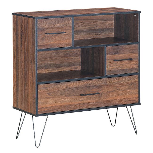 Walnut Sideboard with Layered Open and Concealed Storage