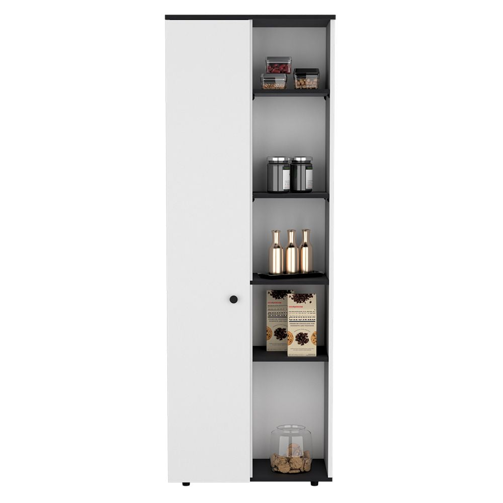 Multistorage Kitchen Pantry with Adjustable Shelves and Modern White Finish