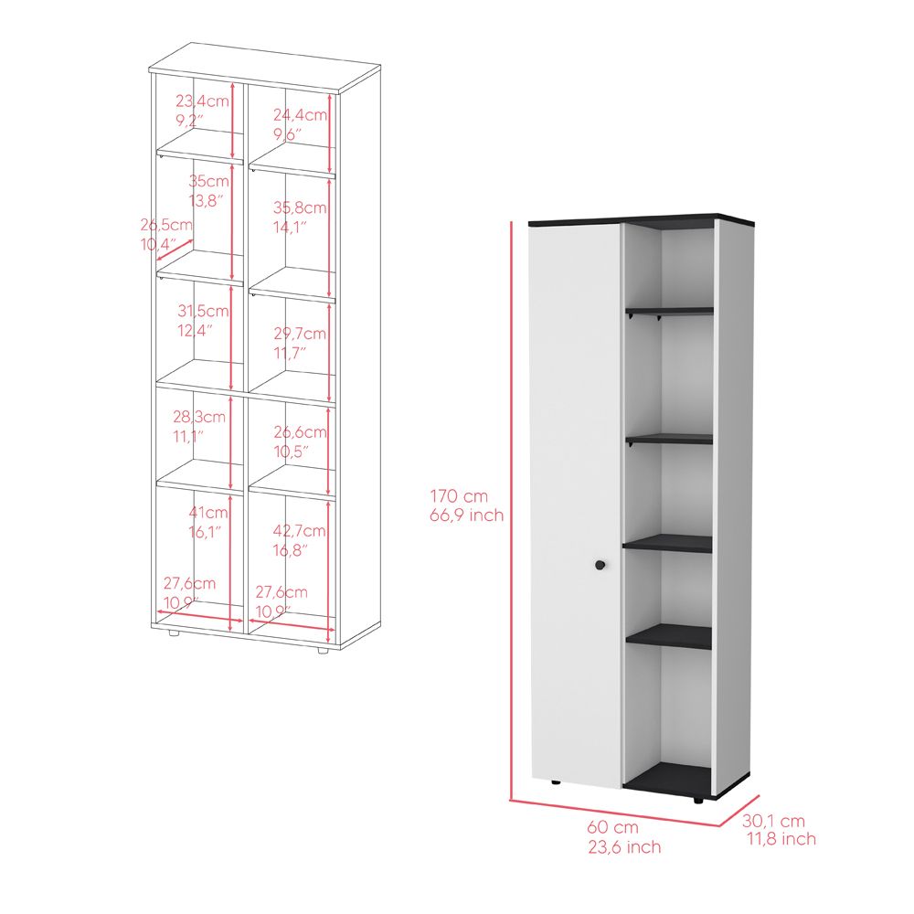 Multistorage Kitchen Pantry with Adjustable Shelves and Modern White Finish