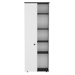 Multistorage Kitchen Pantry with Adjustable Shelves and Modern White Finish
