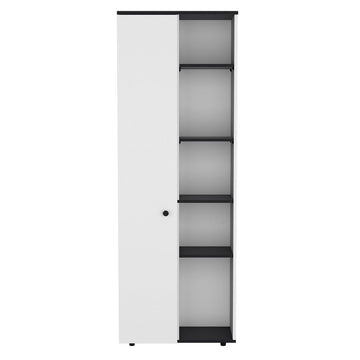 Multistorage Kitchen Pantry with Adjustable Shelves and Modern White Finish