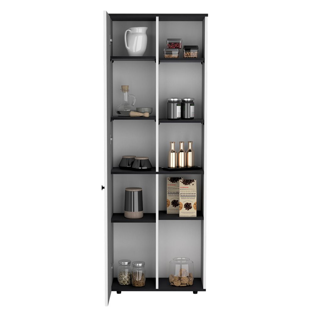 Multistorage Kitchen Pantry with Adjustable Shelves and Modern White Finish
