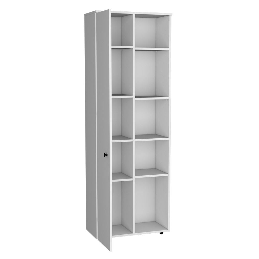 Multistorage Kitchen Pantry with Multiple Shelf Heights and Contemporary White Finish