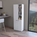 Multistorage Riverton Kitchen Cabinet - Elegant White with Black Hardware