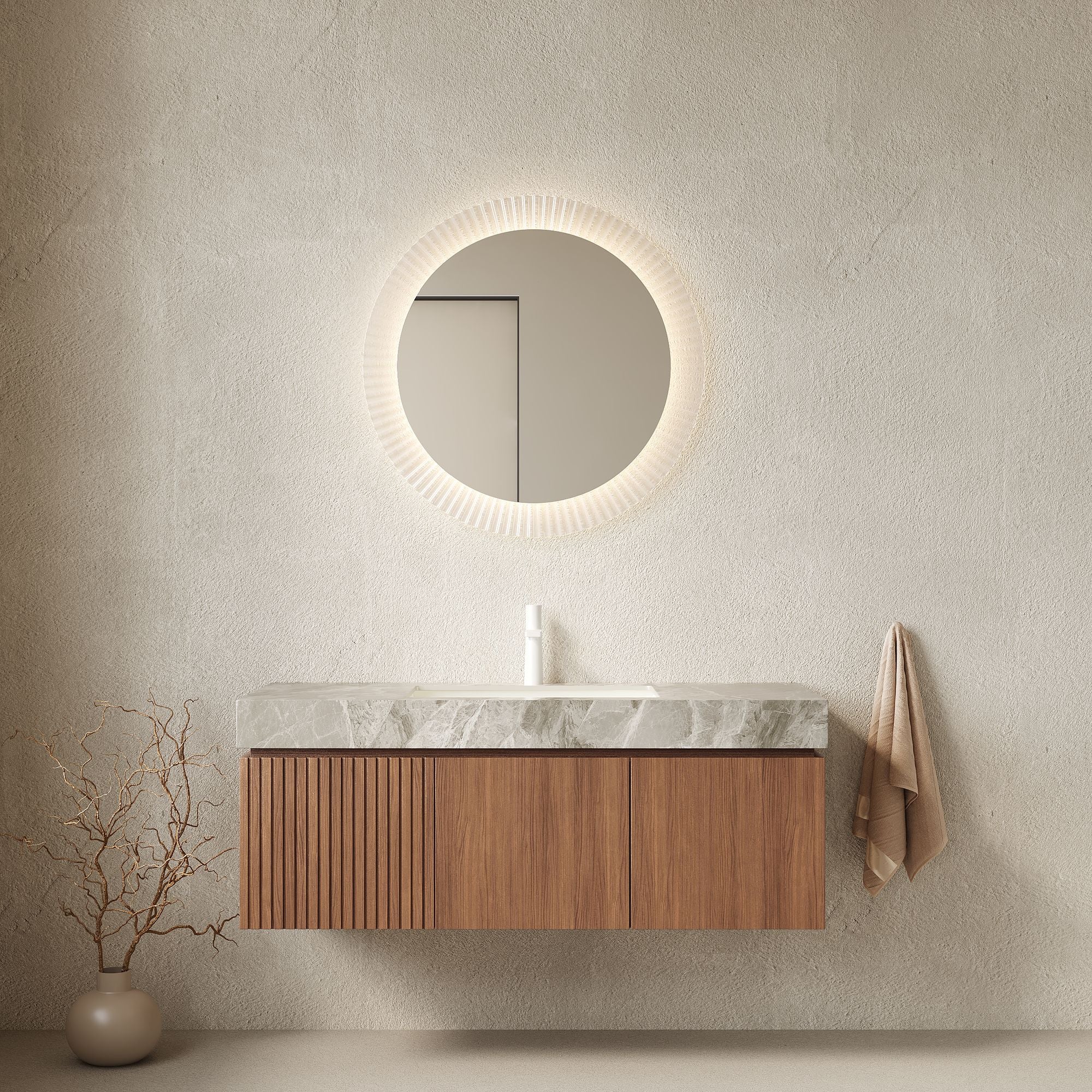 Italian-Style Floating 48" Bathroom Vanity with Sink and Storage
