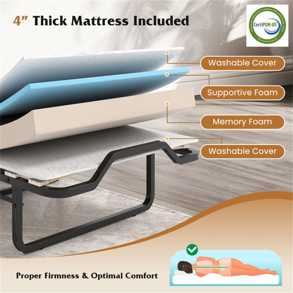 Rolling Foldable Cabinet Bed for Flexible Guest Spaces