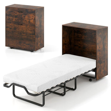 Rolling Foldable Cabinet Bed for Flexible Guest Spaces