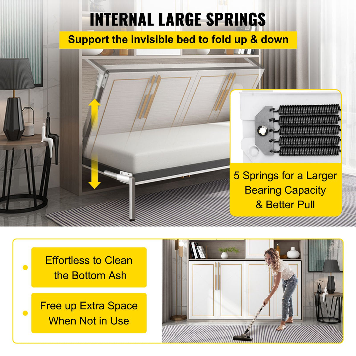 Horizontal Murphy Bed Spring Mechanism Hardware Kit
