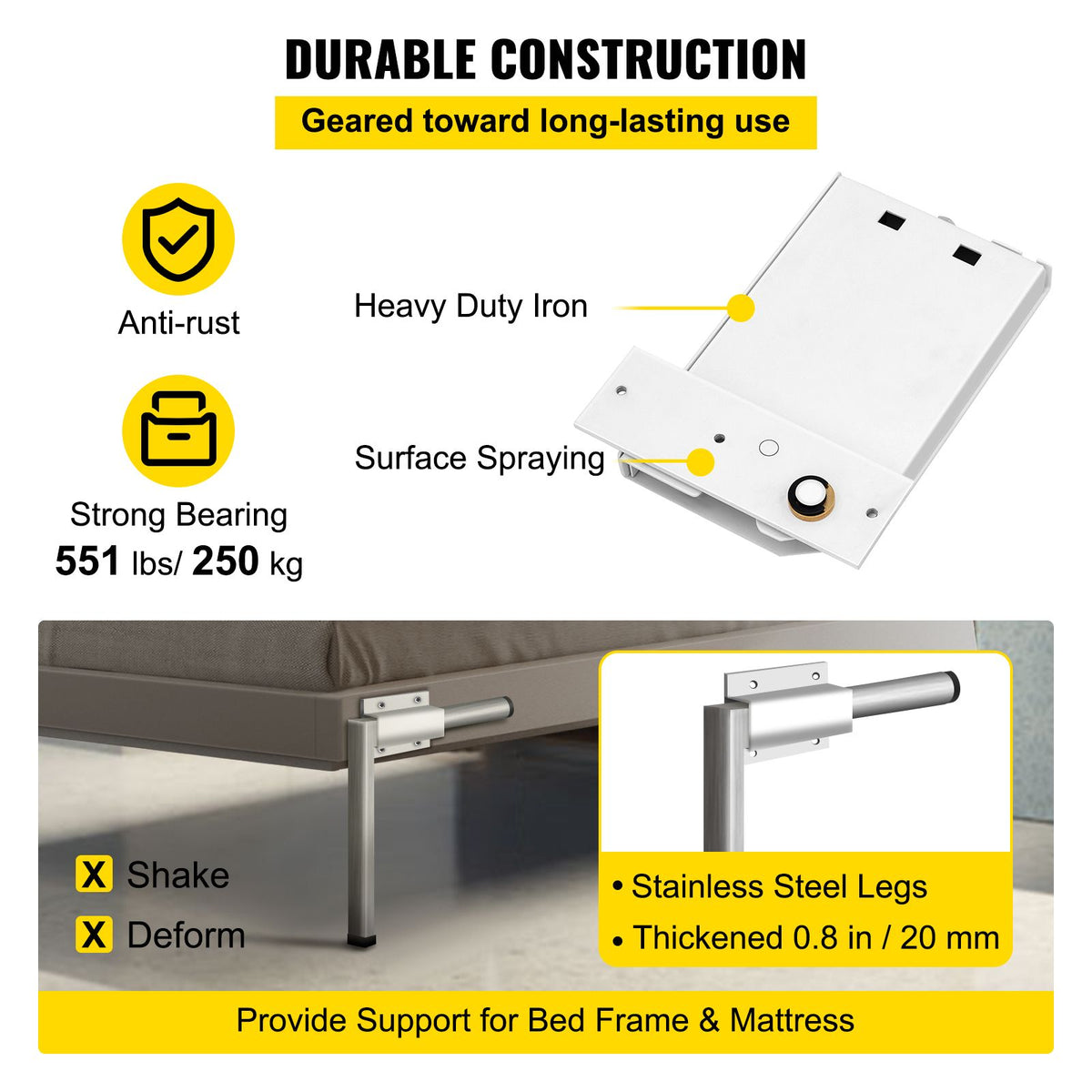 Horizontal Murphy Bed Spring Mechanism Hardware Kit