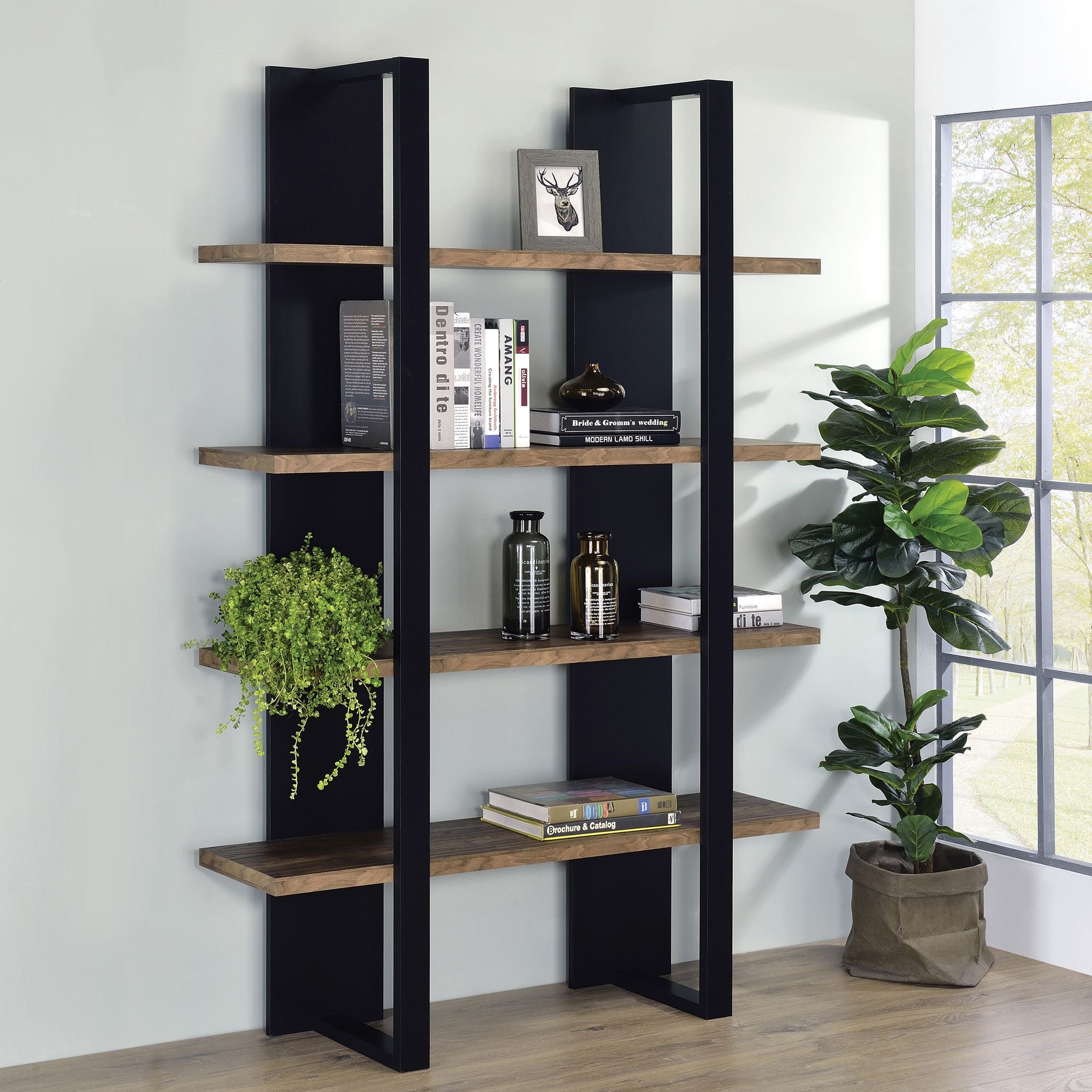 Display Your Collection on a Sleek Two-Tone Bookcase