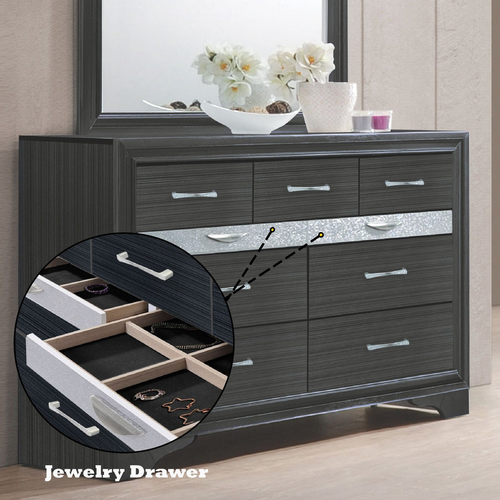 Naima Dresser with Dedicated Jewelry Drawer