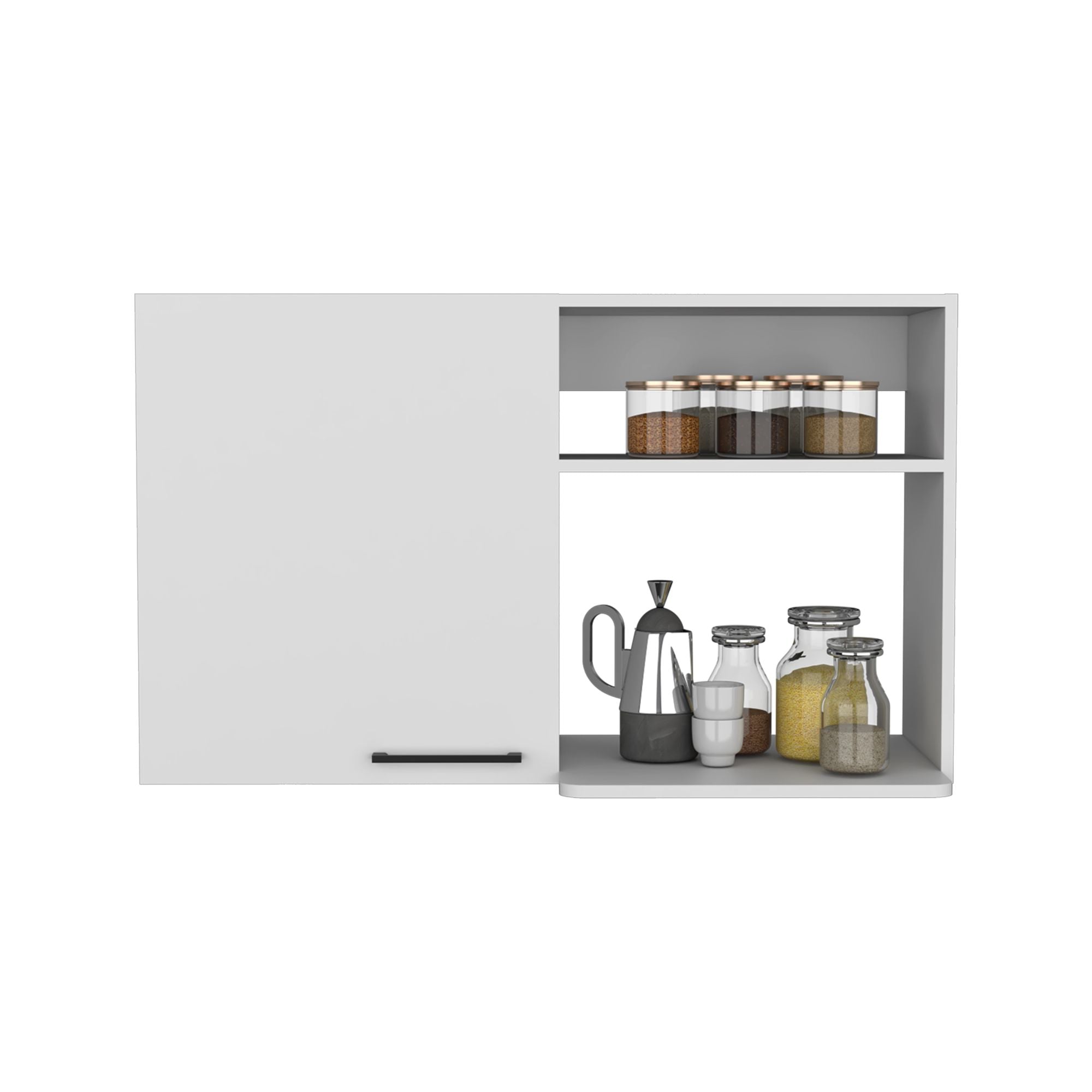 Napoles 2 Wall Cabinet with Open Shelves and Single Door