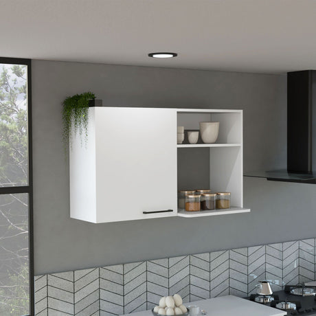Napoles 2 Wall Cabinet with Open Shelves and Single Door