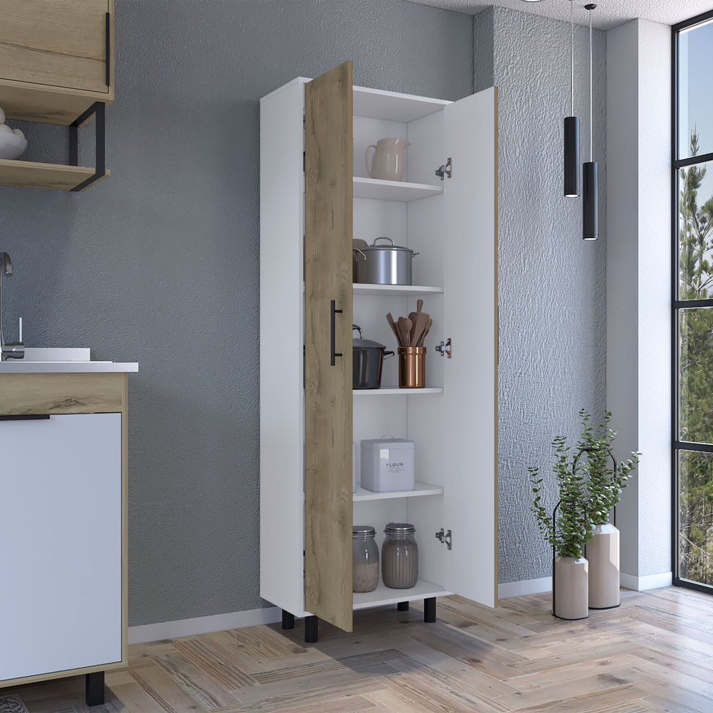 Space-Saving Multistorage Pantry Cabinet with Five Shelves