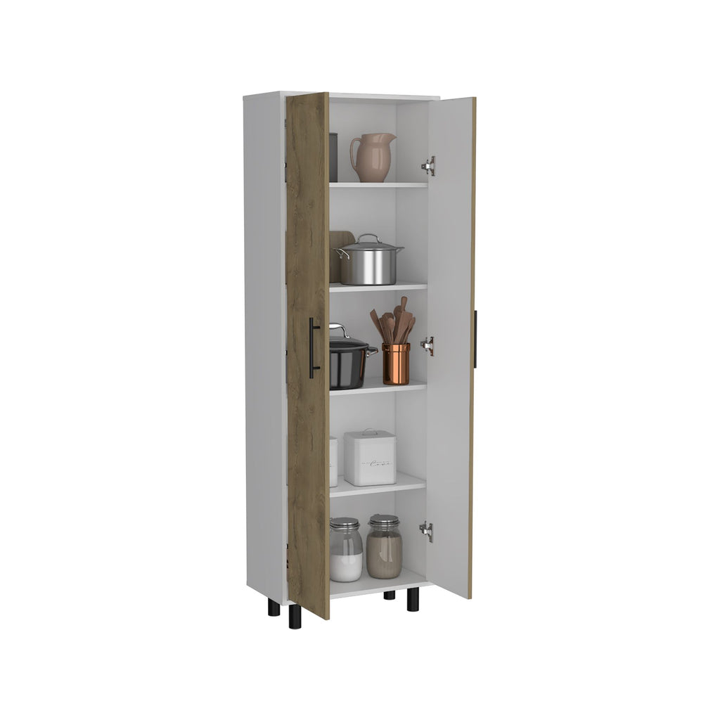 Space-Saving Multistorage Pantry Cabinet with Five Shelves