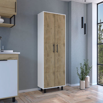 Space-Saving Multistorage Pantry Cabinet with Five Shelves
