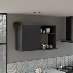 Napoles One Door Wall Cabinet: Two Open Shelves for Kitchen Storage