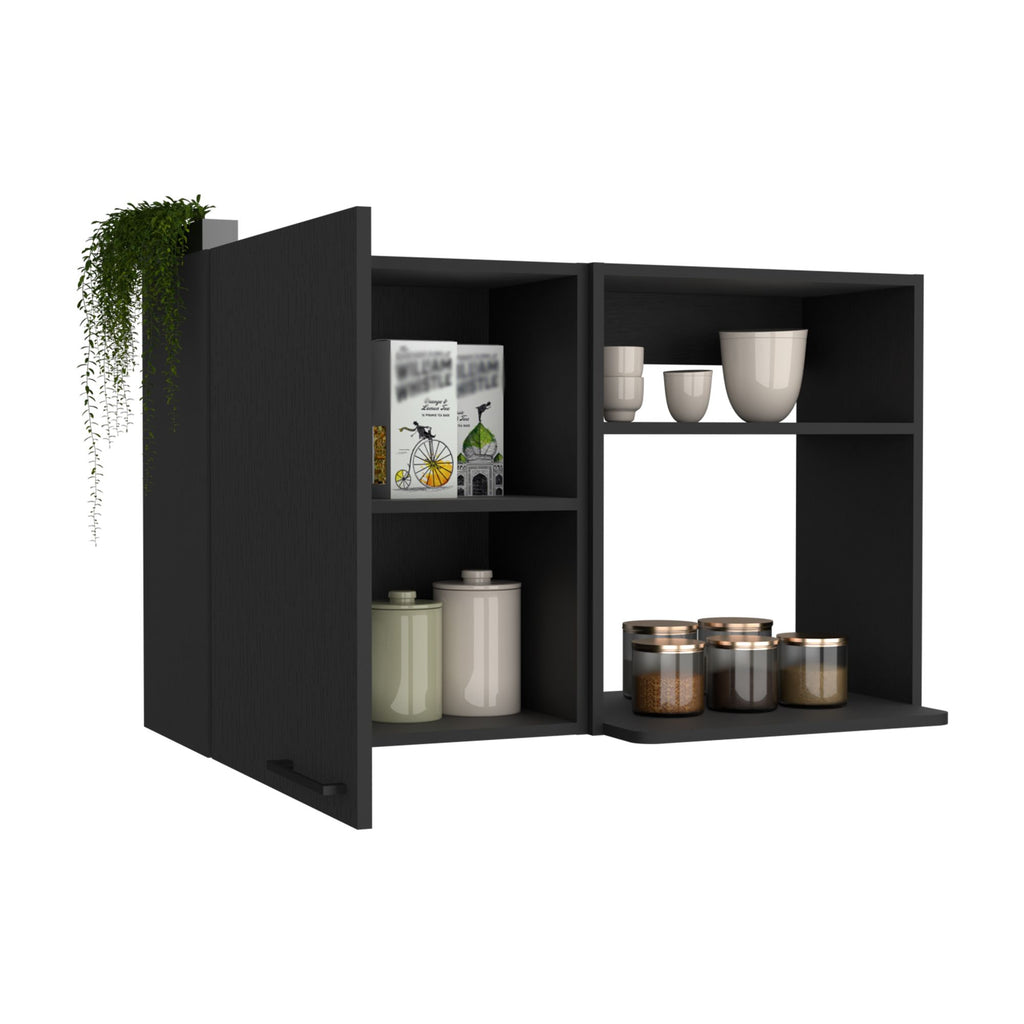 Napoles One Door Wall Cabinet: Two Open Shelves for Kitchen Storage