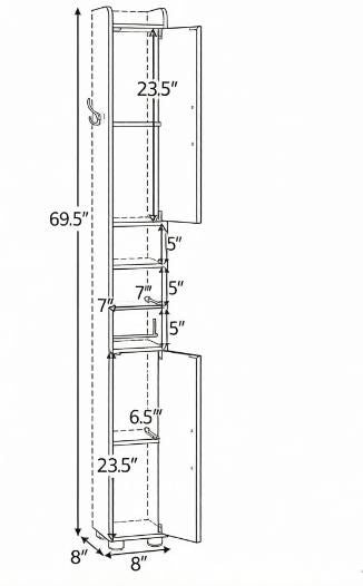 Narrow Bathroom Storage Cabinet Open Shelves Toilet Paper Holder Wall Mounted Organizer