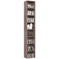 Narrow Bookcase with Adjustable Media Shelves