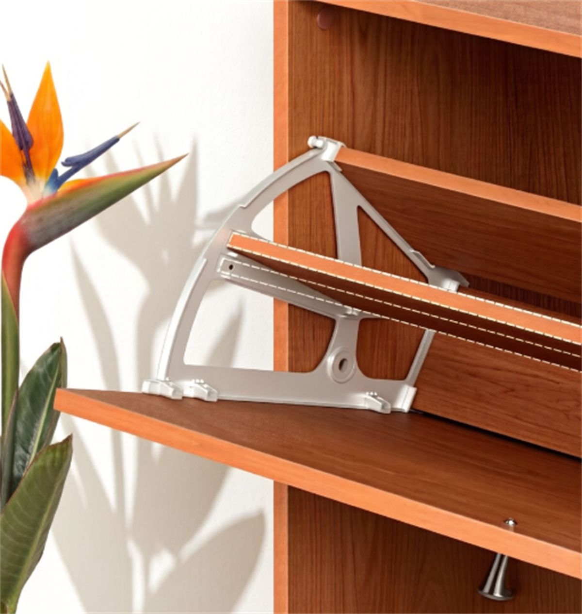 Slim Shoe Cabinet with Flip Drawers and Adjustable Shelves
