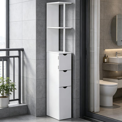 Maximize Bathroom Storage with Slim Space-Saving Cabinet