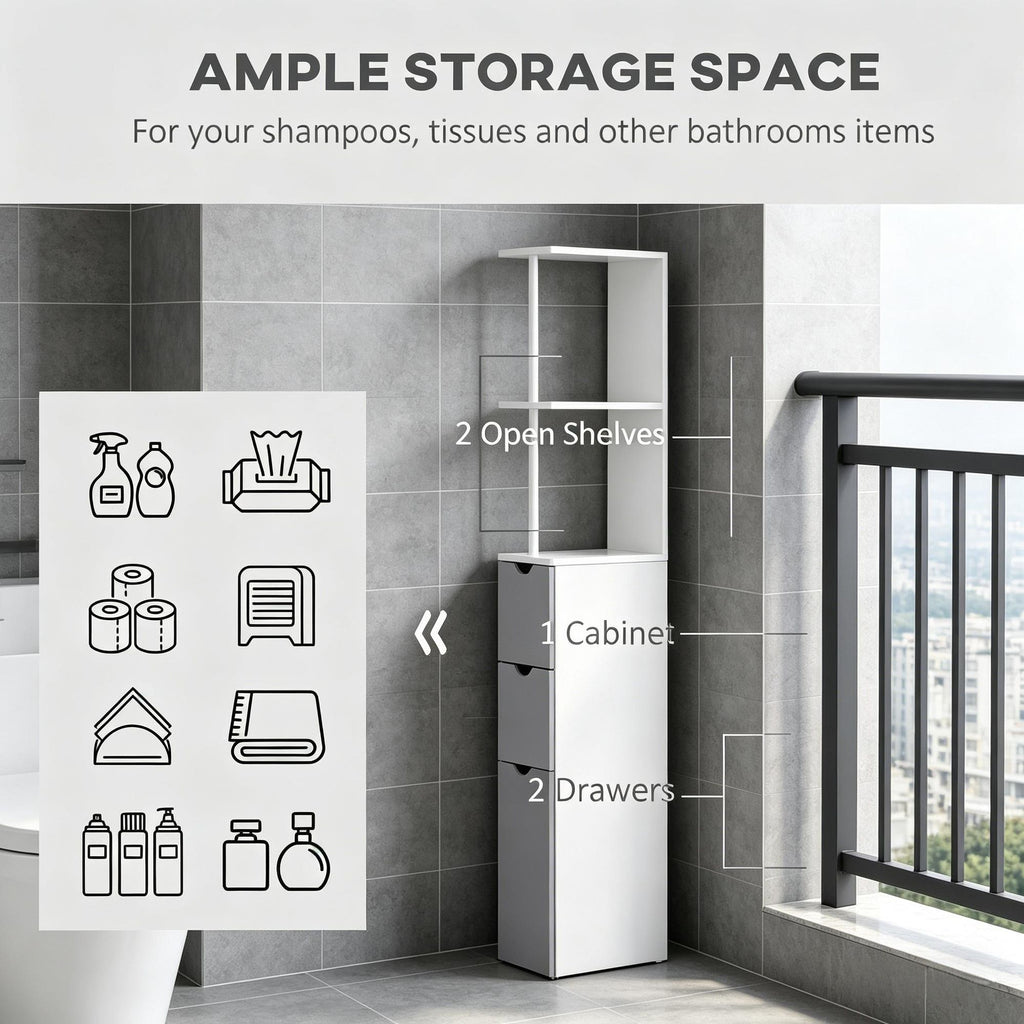 Maximize Bathroom Storage with Slim Space-Saving Cabinet