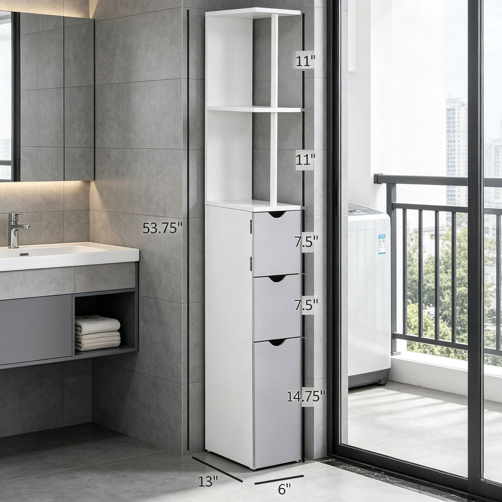 Maximize Bathroom Storage with Slim Space-Saving Cabinet