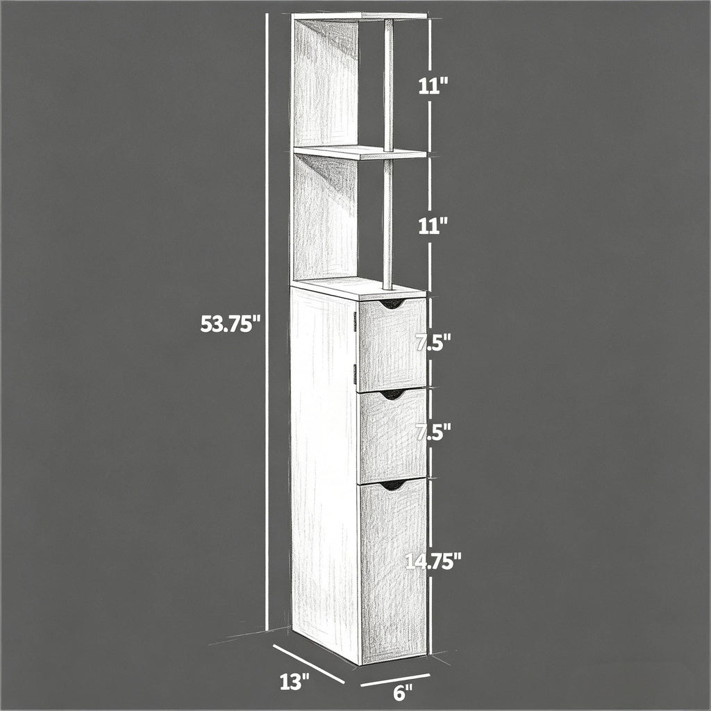 Maximize Bathroom Storage with Slim Space-Saving Cabinet