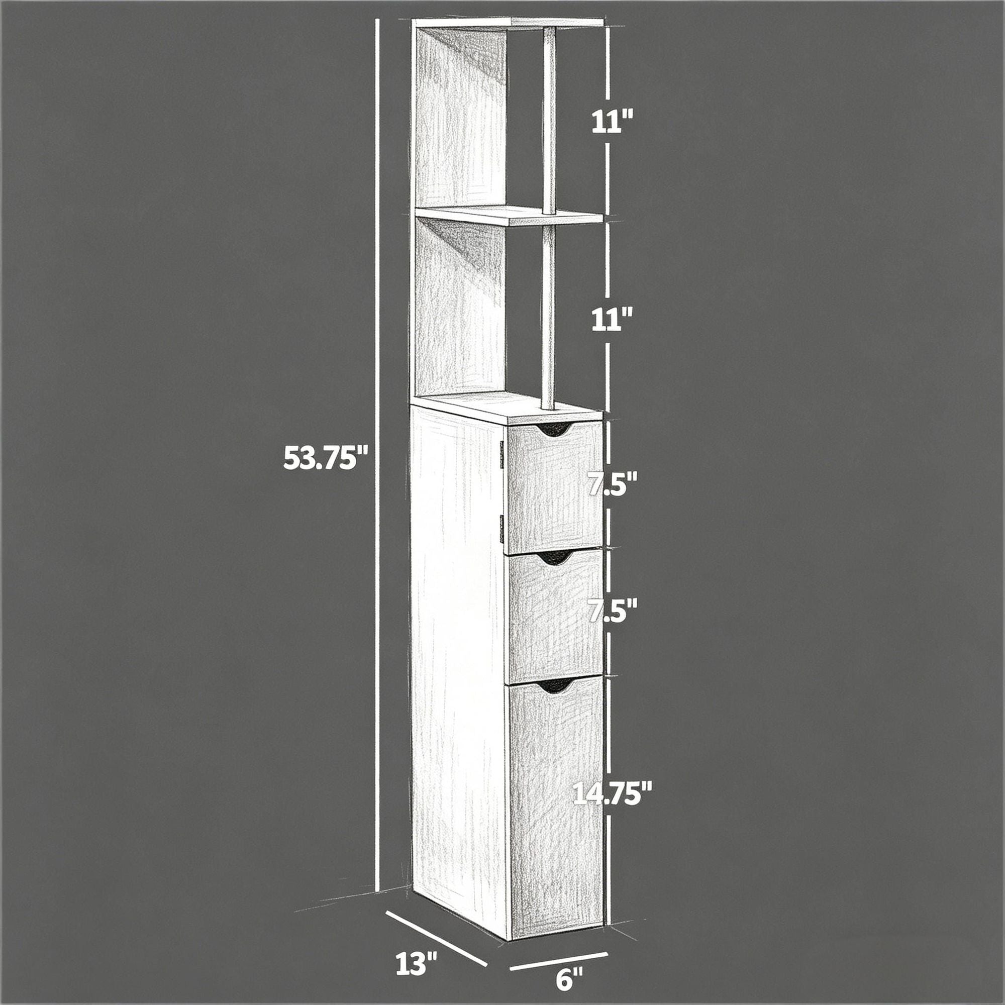 Maximize Bathroom Storage with Slim Space-Saving Cabinet