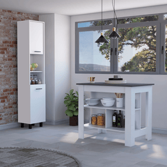 Efficient Kitchen Storage: Island and Pantry Cabinet Set