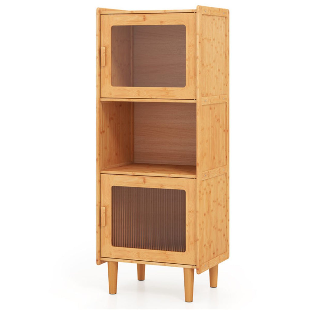 Three-Cube Cabinet with See-Through Doors