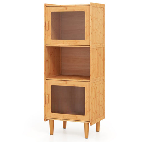 Three-Cube Cabinet with See-Through Doors
