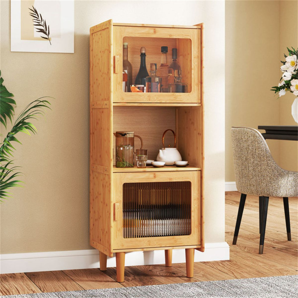 Three-Cube Cabinet with See-Through Doors