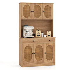 Boho Pantry Cabinet with Charging Station