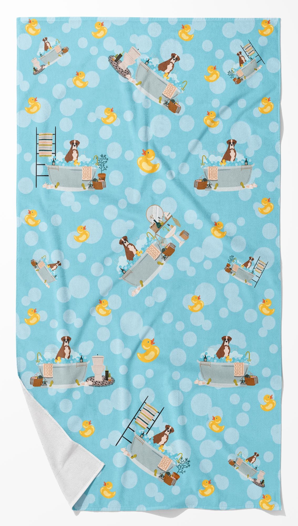 Natural Eared Red Fawn Boxer Artwork Bath Towel
