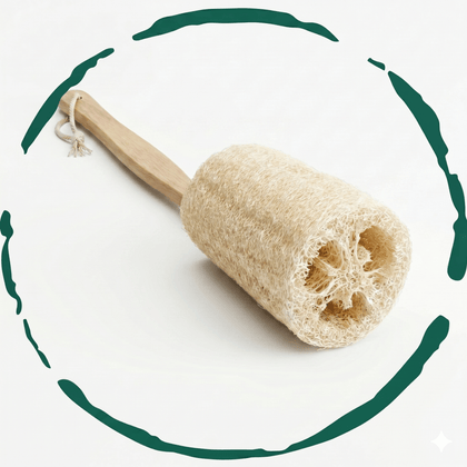 Natural Loofah Bath Brush with Extended Handle