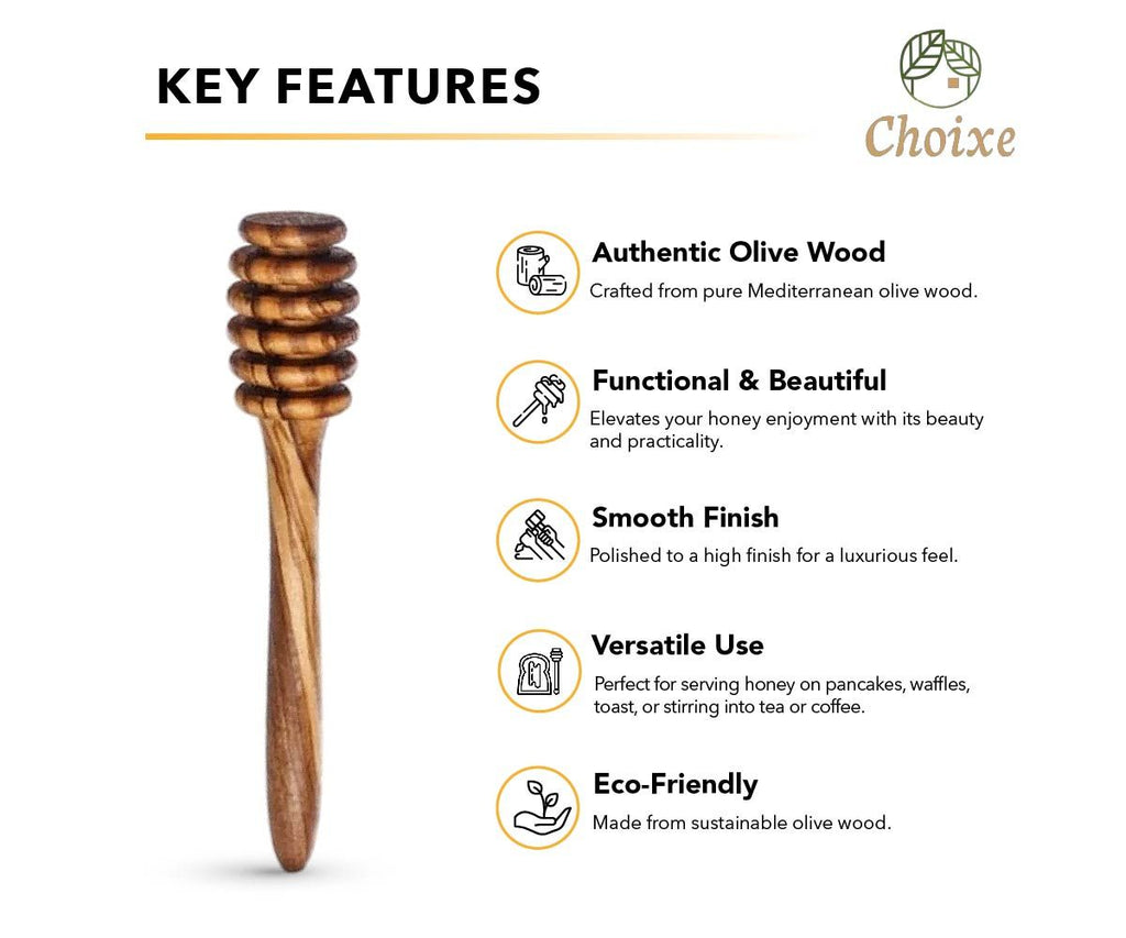 Handcrafted Honey Dipper with Precision-Cut Ridges