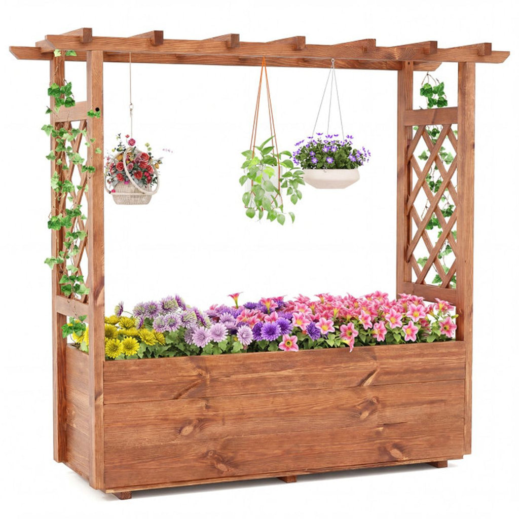 Raised Garden Bed with Hanging Roof
