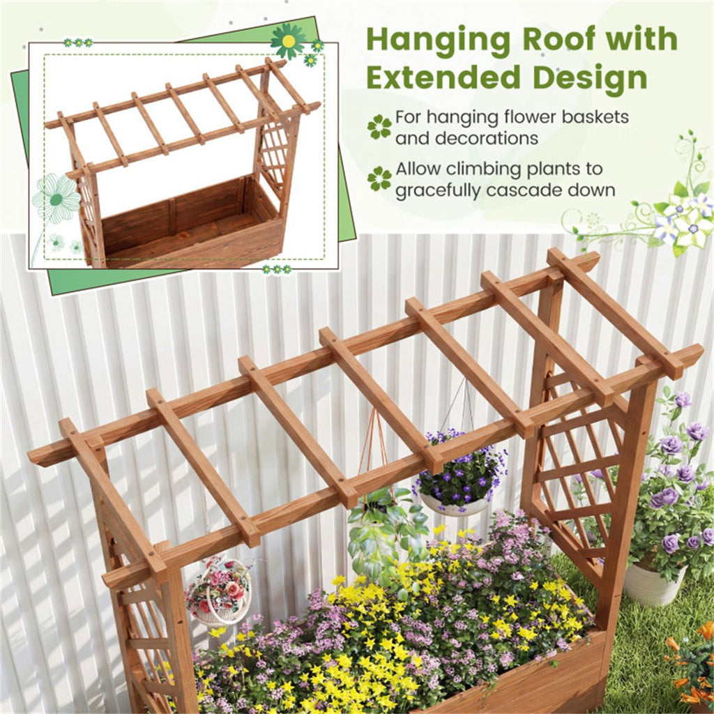 Raised Garden Bed with Hanging Roof