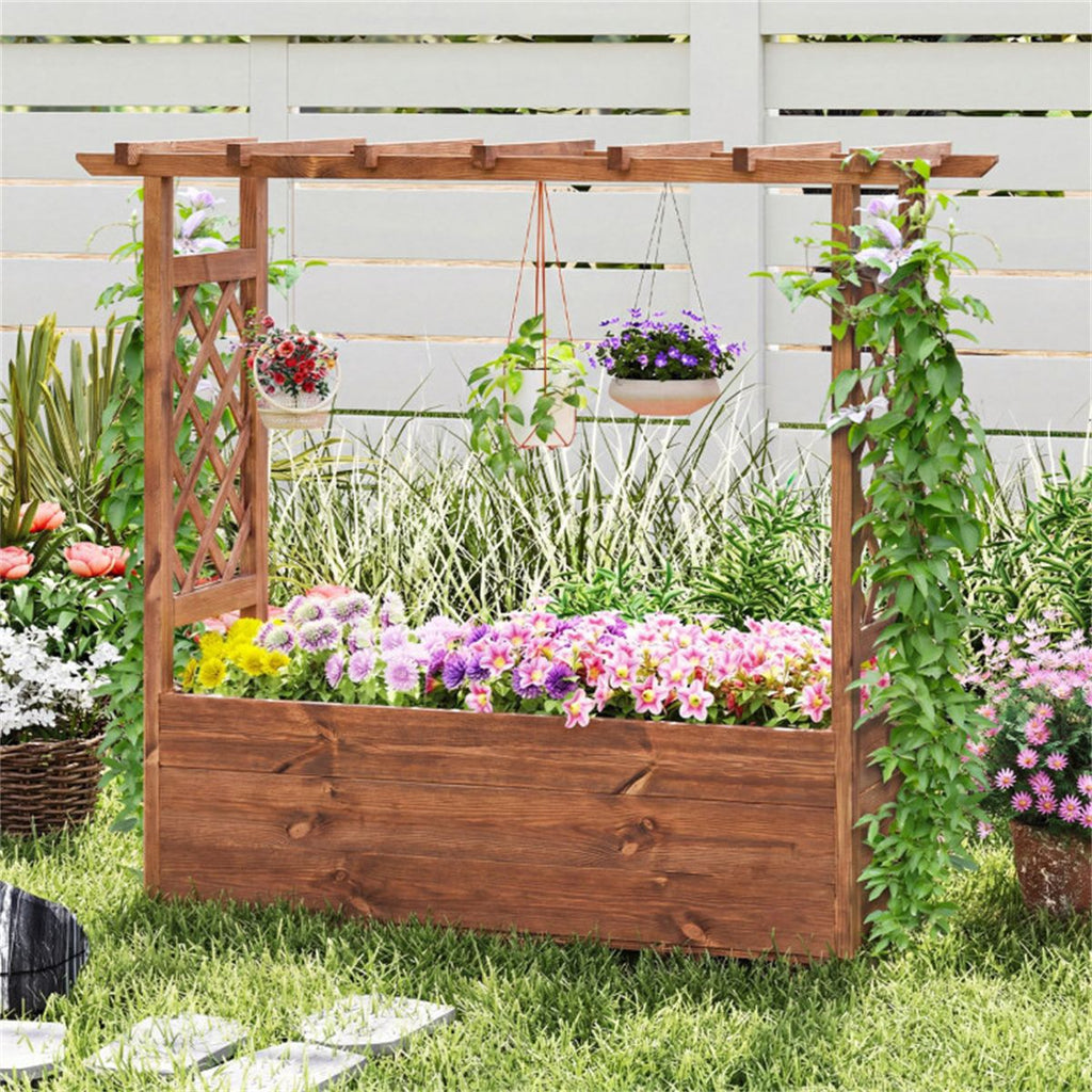 Raised Garden Bed with Hanging Roof