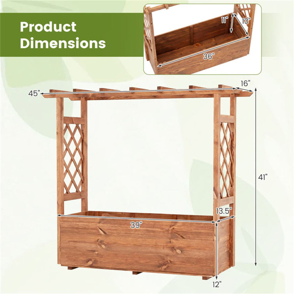 Raised Garden Bed with Hanging Roof